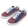 USA Blue And White Star Print Pattern White Low Top Sneakers-grizzshop