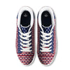 USA Blue And White Star Print Pattern White Low Top Sneakers-grizzshop