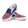 USA Blue And White Star Print Pattern White Slip On Shoes-grizzshop