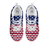 USA Blue And White Star Print Pattern White Sneaker-grizzshop