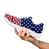 USA Blue And White Star Print Pattern White Sneaker-grizzshop