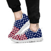 USA Blue And White Star Print Pattern White Sneaker-grizzshop