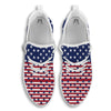 USA Blue And White Star Print Pattern White Walking Shoes-grizzshop