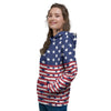 USA Blue And White Star Print Pattern Women's Hoodie-grizzshop