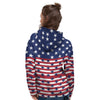 USA Blue And White Star Print Pattern Women's Hoodie-grizzshop