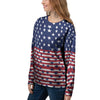 USA Blue And White Star Print Pattern Women's Sweatshirt-grizzshop