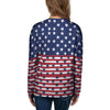 USA Blue And White Star Print Pattern Women's Sweatshirt-grizzshop