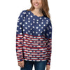 USA Blue And White Star Print Pattern Women's Sweatshirt-grizzshop