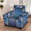 USA Denim Patchwork 4th of July Print Armchair Slipcover-grizzshop