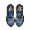 USA Denim Patchwork 4th of July Print Black Running Shoes-grizzshop