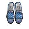 USA Denim Patchwork 4th of July Print Black Slip On Shoes-grizzshop