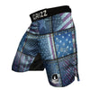 USA Denim Patchwork 4th of July Print MMA Shorts-grizzshop