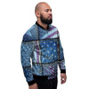 USA Denim Patchwork 4th of July Print Men's Bomber Jacket-grizzshop