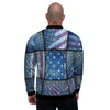 USA Denim Patchwork 4th of July Print Men's Bomber Jacket-grizzshop