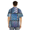 USA Denim Patchwork 4th of July Print Men's Hawaiian Shirt-grizzshop