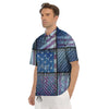 USA Denim Patchwork 4th of July Print Men's Short Sleeve Shirts-grizzshop