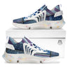 USA Denim Patchwork 4th of July Print White Gym Shoes-grizzshop