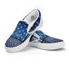 USA Denim Patchwork 4th of July Print White Slip On Shoes-grizzshop