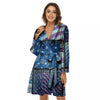 USA Denim Patchwork 4th of July Print Women's Robe-grizzshop