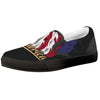 USA Eagle Patriotic Print Black Slip On Shoes-grizzshop