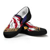 USA Eagle Patriotic Print Black Slip On Shoes-grizzshop