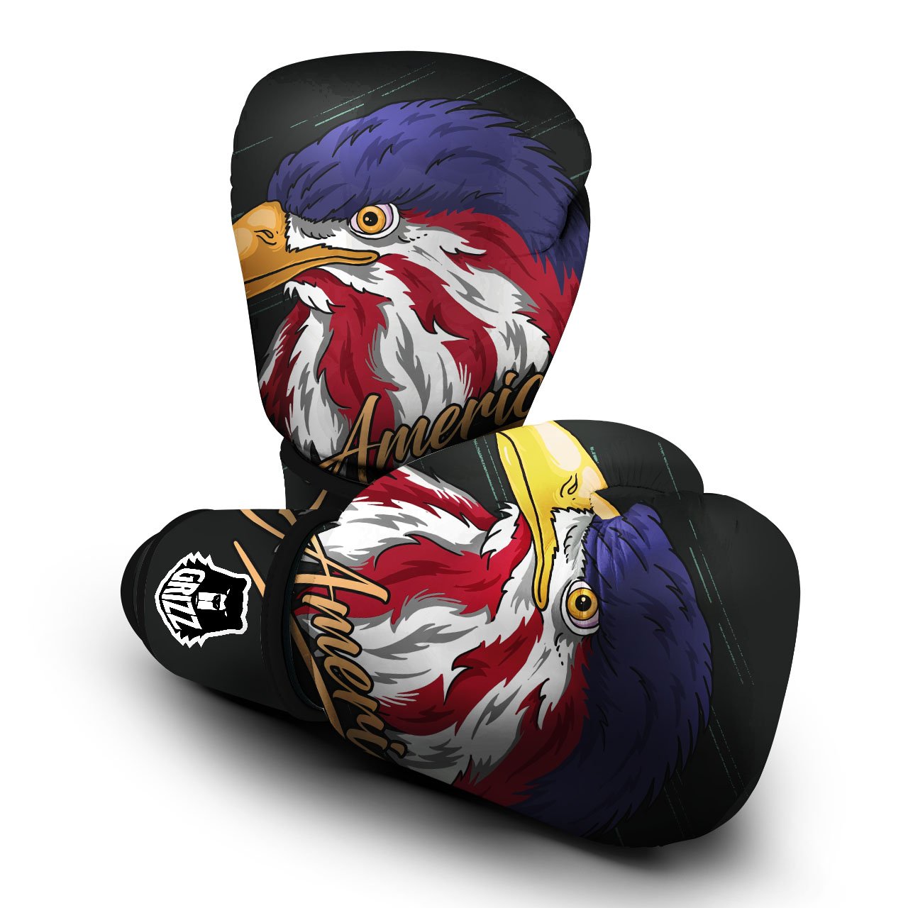 USA Eagle Patriotic Print Boxing Gloves-grizzshop