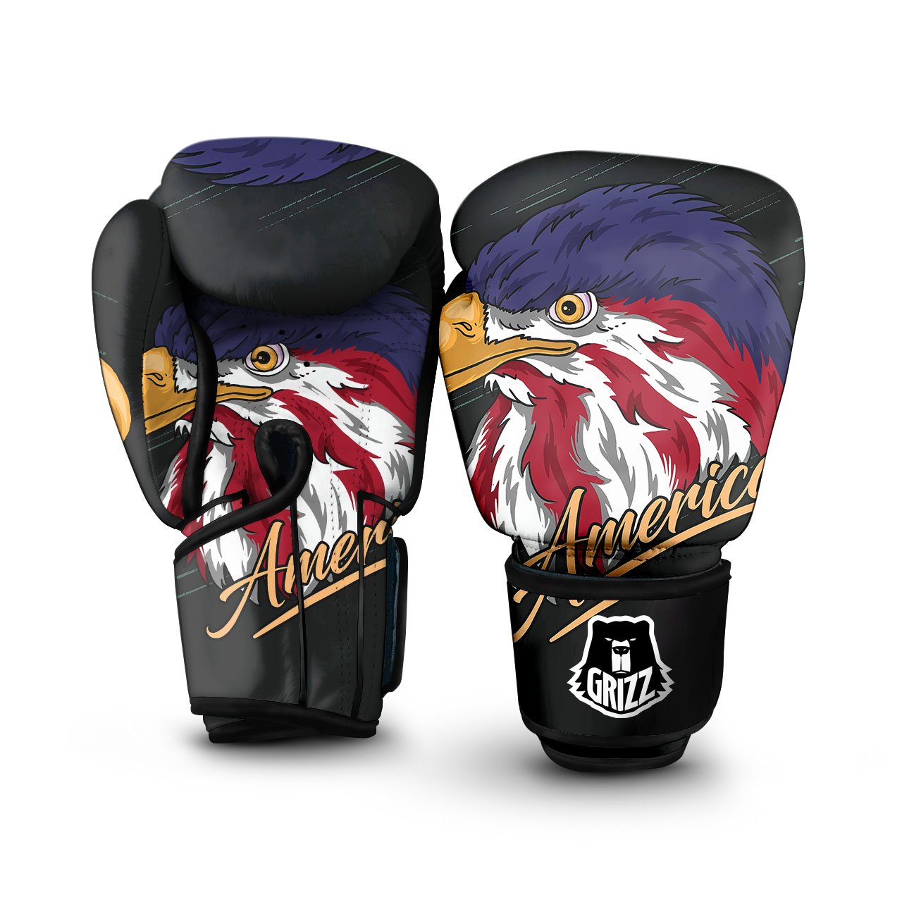 USA Eagle Patriotic Print Boxing Gloves-grizzshop