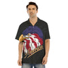 USA Eagle Patriotic Print Men's Hawaiian Shirt-grizzshop