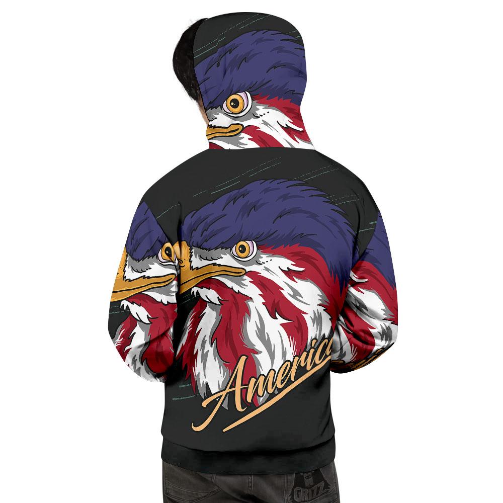 USA Eagle Patriotic Print Men's Hoodie-grizzshop