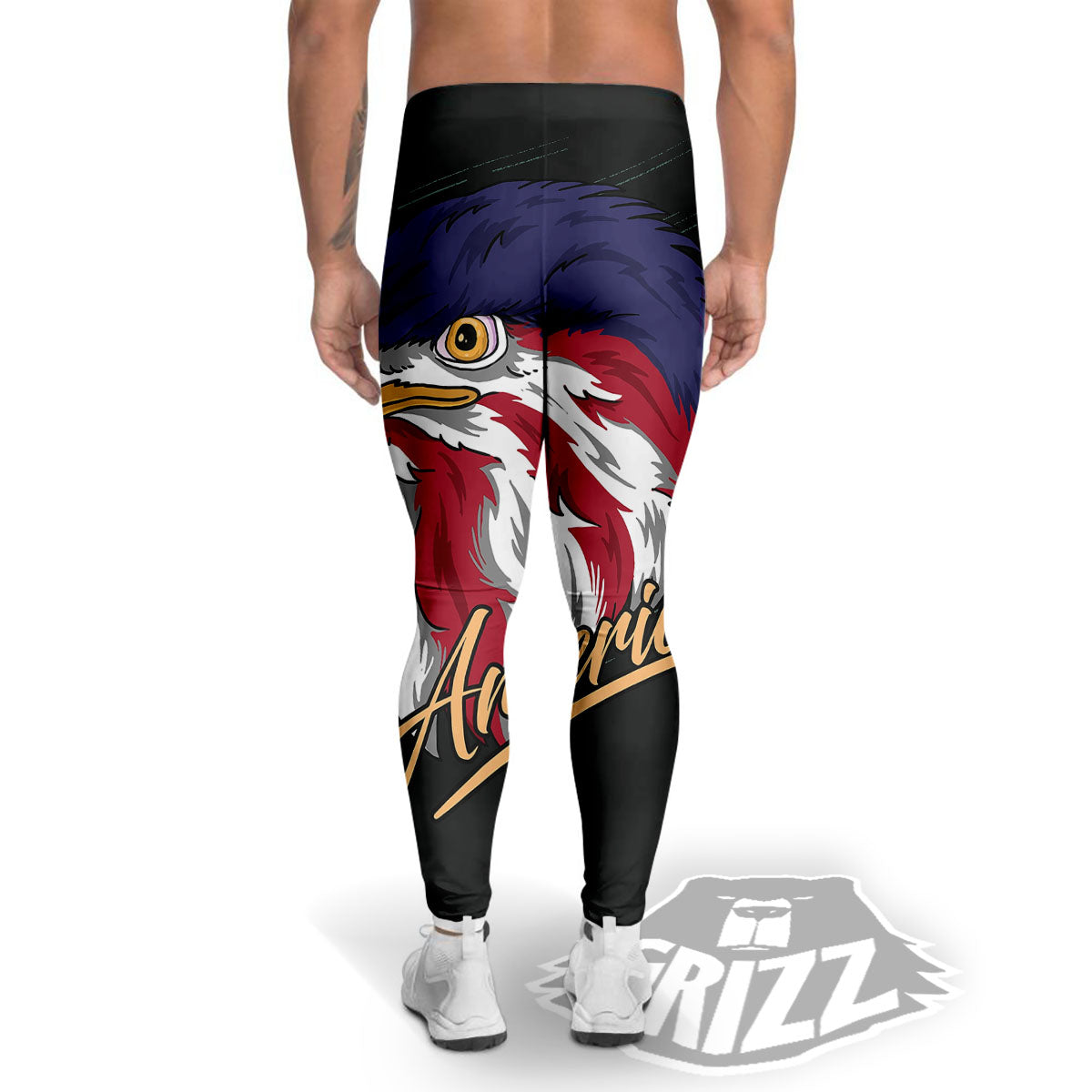 USA Eagle Patriotic Print Men's Leggings-grizzshop