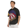 USA Eagle Patriotic Print Men's Short Sleeve Shirts-grizzshop