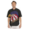 USA Eagle Patriotic Print Men's Short Sleeve Shirts-grizzshop