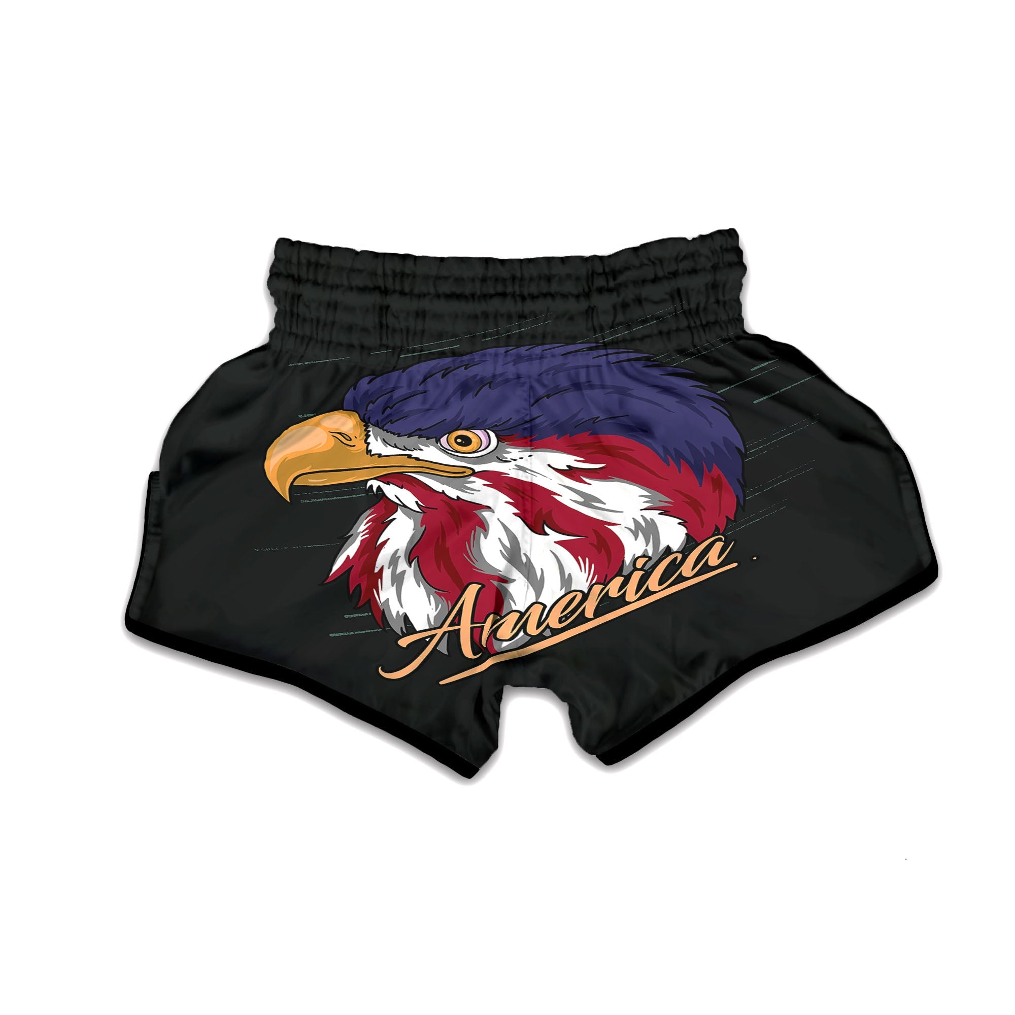 USA Eagle Patriotic Print Muay Thai Boxing Shorts-grizzshop