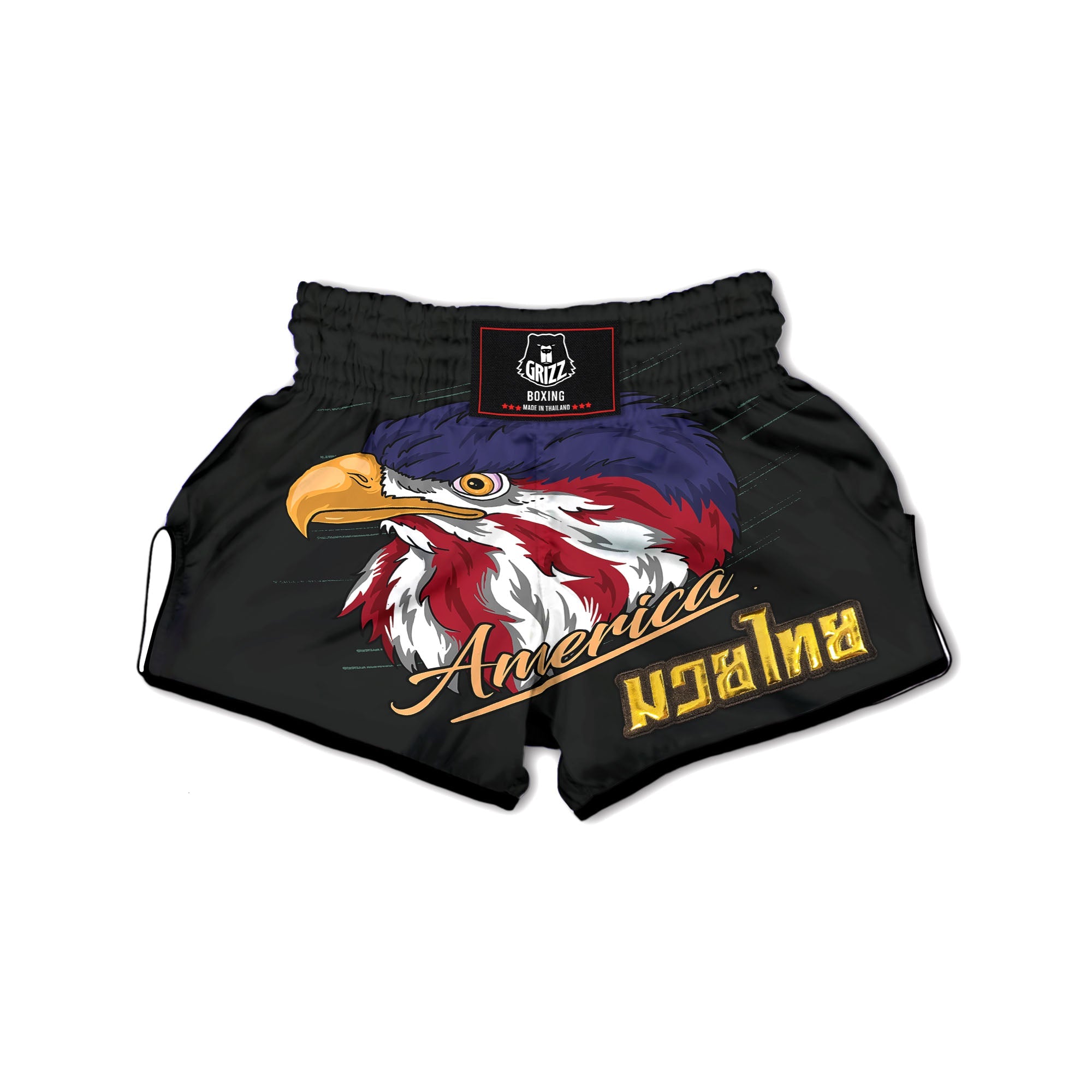 USA Eagle Patriotic Print Muay Thai Boxing Shorts-grizzshop