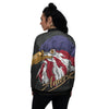 USA Eagle Patriotic Print Women's Bomber Jacket-grizzshop