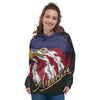 USA Eagle Patriotic Print Women's Hoodie-grizzshop