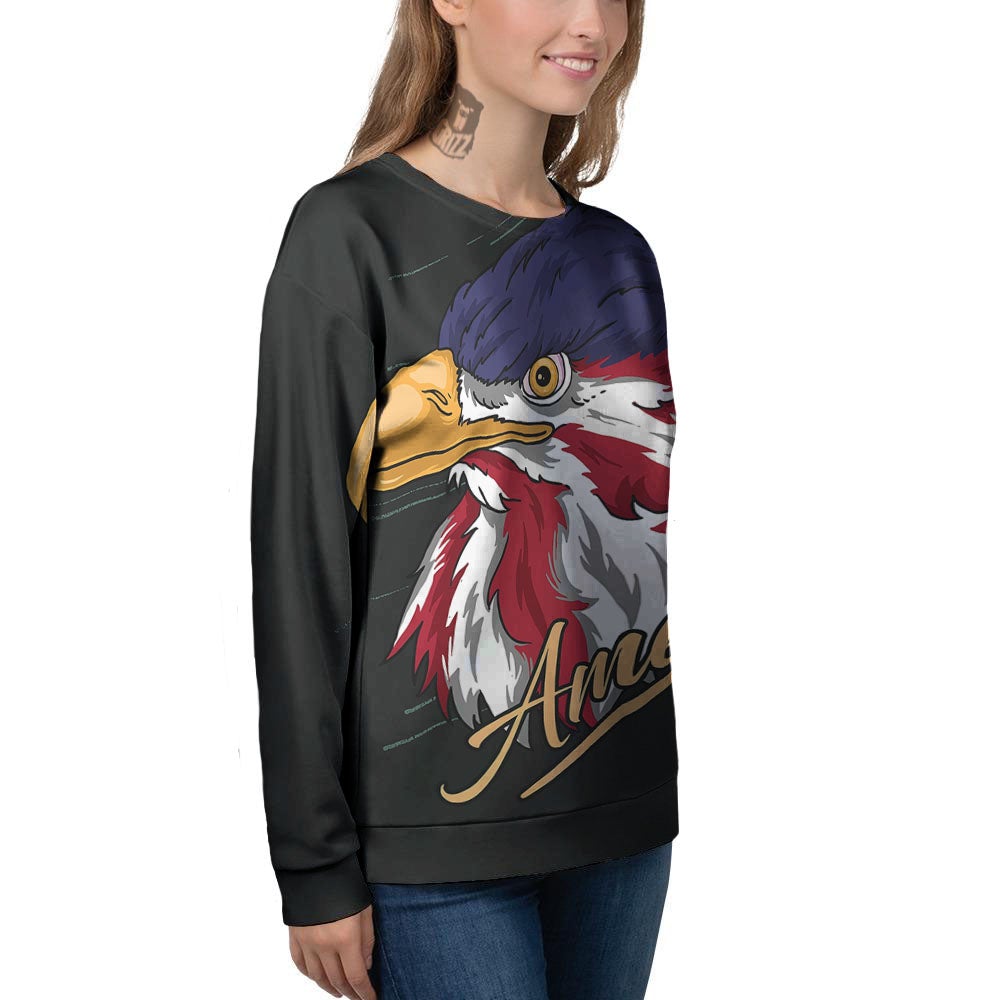 USA Eagle Patriotic Print Women's Sweatshirt-grizzshop