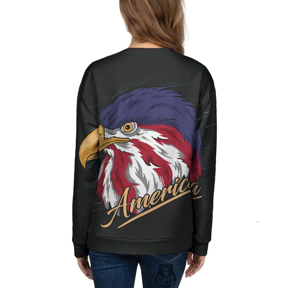 USA Eagle Patriotic Print Women's Sweatshirt-grizzshop