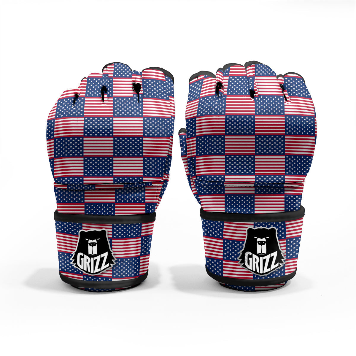 USA Flag 4th of July Print Pattern MMA Gloves-grizzshop