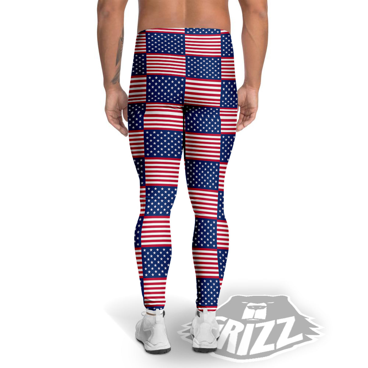 USA Flag 4th of July Print Pattern Men's Leggings-grizzshop