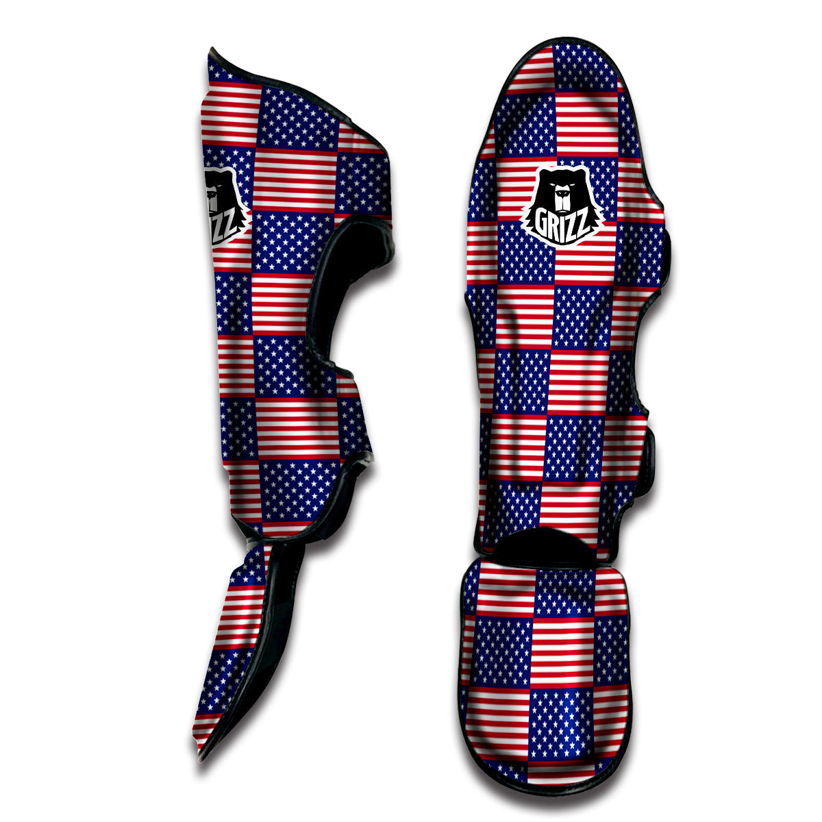 USA Flag 4th of July Print Pattern Muay Thai Shin Guards-grizzshop