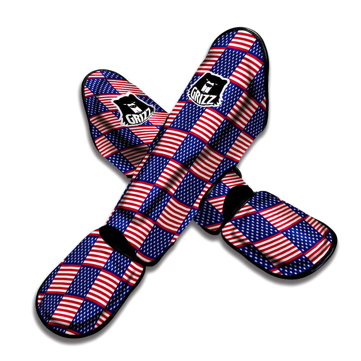 USA Flag 4th of July Print Pattern Muay Thai Shin Guards-grizzshop