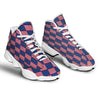 USA Flag 4th of July Print Pattern White Basketball Shoes-grizzshop