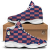 USA Flag 4th of July Print Pattern White Basketball Shoes-grizzshop