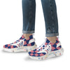 USA Flag 4th of July Print Pattern White Gym Shoes-grizzshop