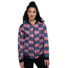 USA Flag 4th of July Print Pattern Women's Bomber Jacket-grizzshop