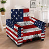 USA Flag Grunge Print Armchair Slipcover-grizzshop