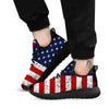 USA Flag Grunge Print Black Athletic Shoes-grizzshop