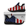 USA Flag Grunge Print Black Athletic Shoes-grizzshop