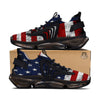 USA Flag Grunge Print Black Gym Shoes-grizzshop